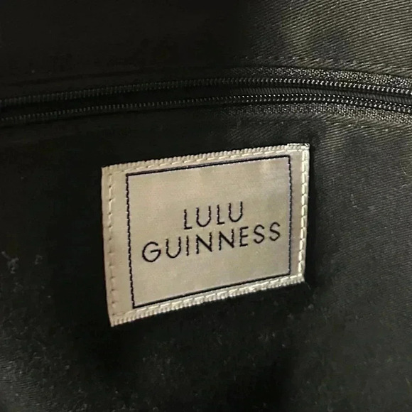 LULU GUINNESS Vintage Sunglasses Shop Patent Handbag Black - Picture 5 of 6